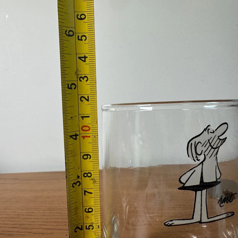 Vintage Johnny Hart BC Comic Strip Caveman‎ Character Glass Cocktail Tumbler